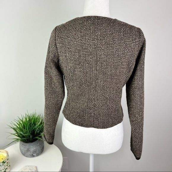 Mossimo Blazer Jacket womens brown full zip size small - Picture 4 of 9